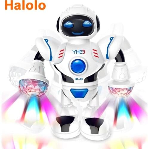 Halolo Mini RC Robot with lighting Music Dancing Intelligent Model Simulated walking robots Early educational Toys for children