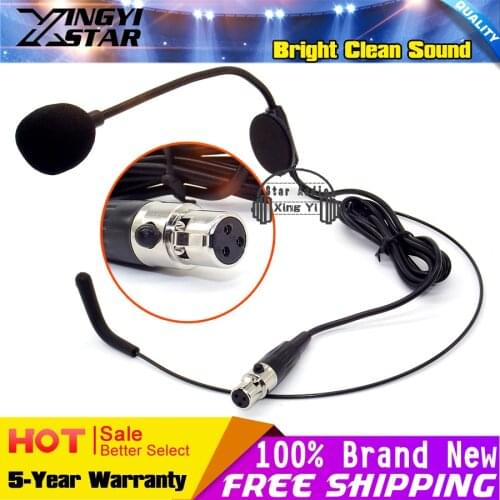 Mini XLR 3 Pins TA3F Plug Earhook Head-Mounted Headworn Mic Headset Microphone Headband Mikrofon Mike For SAMSON Wireless System