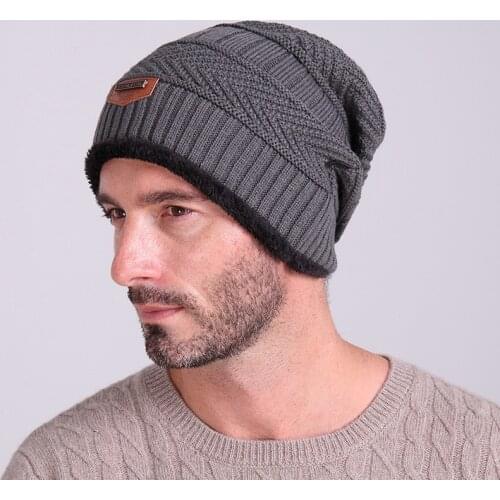 Mens Winter Hats Fashionable Knit Hats Autumn Hats Thick And Warm Hats Skullies Peas Soft Knitted
