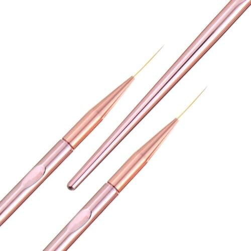 NOQ Professional Nail Art Pull Pen Manicure Brushes 3 Pcs Drawing Flower Design Round Head Pen Salon Tools Phototherapy Pen Gel