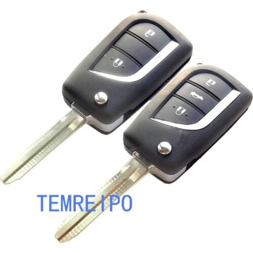 New Replacement Flip Remote Key Shell for Toyota Blank Cover Case 2 3 button TOY43 Blade