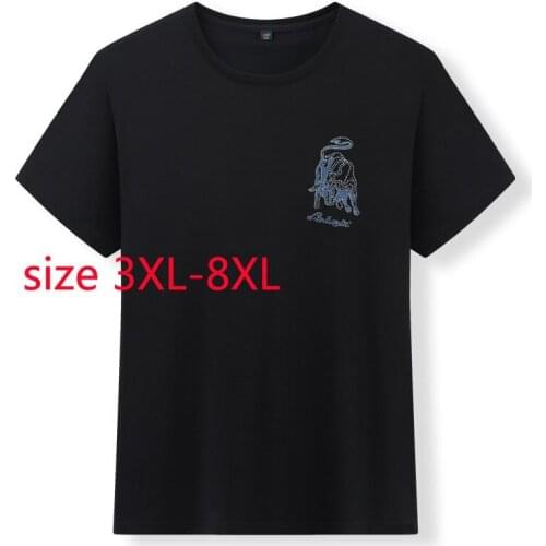 New Arrival Super Large Summer Men Fashion Casual Printed Short Sleeve O-neck Knitted T Shirt Plus Size 3XL 4XL 5XL 6XL 7XL 8XL