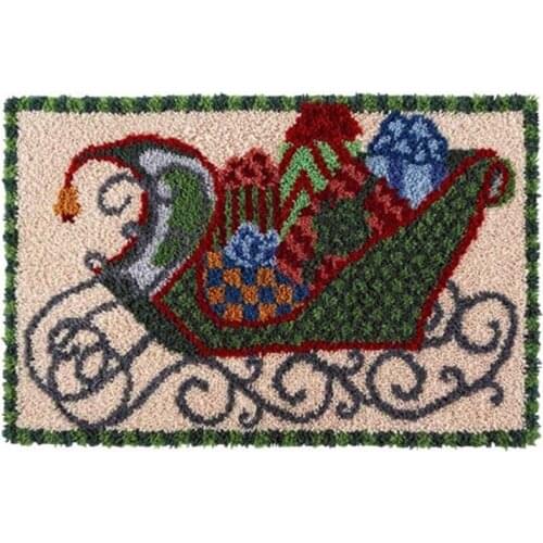 New Latch Hook Kits DIY Crochet Yarn Kits,Christmas Car Carpet Embroidery Hook Rug Kit Needlework Sets For Kids Or Adults