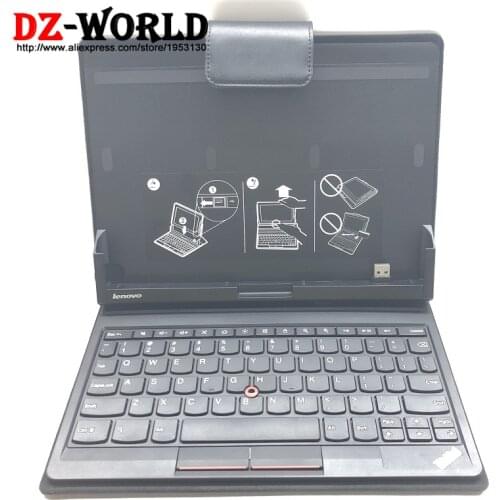 ThinkPad Tablet 1838 1839 Booklet Keyboard Leather Folio Case w/ US English keyboard USB Port 00HM470 SM10E37708 03X6354 04W2157