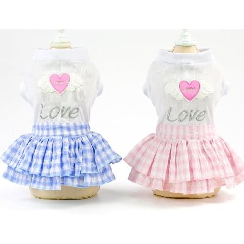 Dog Dress Tutu Skirt Love Dog Pet Cat Luxury Princess Wedding Dress Summer Dog Chihuahua Pet Apparel Free Shipping Drop Ship