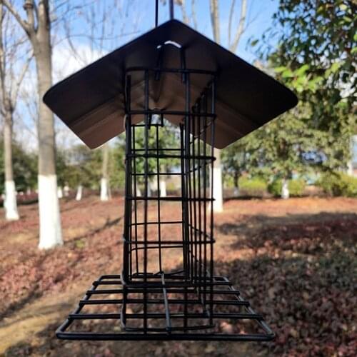 Hanging Outdoor Bird Feeder Wind Proof Metal Bird Feeder Hanging Suet Feeding Tool for Outdoor Bird Watchers