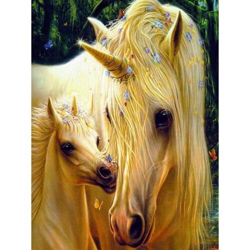 Full square diamond 5D DIY diamond embroidery unicorn family diamond painting Cross Stitch Rhinestone mosaic decoration gift