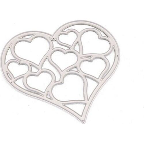 Hollow Hearts Cutting Dies Stencil DIY Scrapbooking Card Embossing Craft for Card Making Themed Invitations HG9606