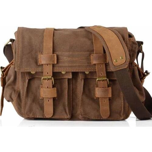 Mens shoulder bags briefcase handbag canvas laptop bags mens messenger bag Vintage Casual Crossbody High capacity travel bag