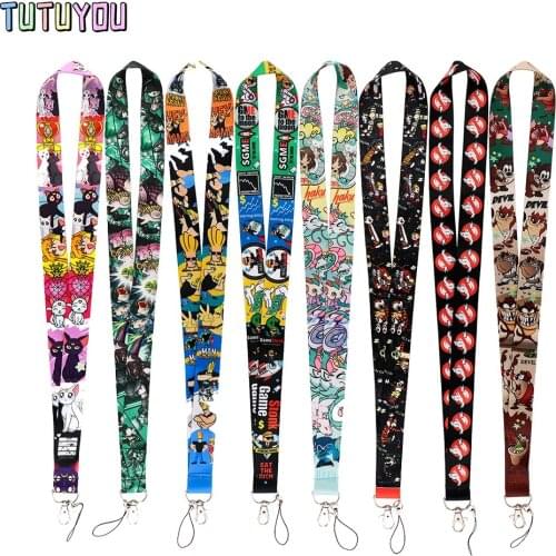 PC2991 Cartoon Series Monster Moon Girl Lanyards ID Badge Holder ID Card Pass Mobile Phone Straps Badge Key Holder Keychain
