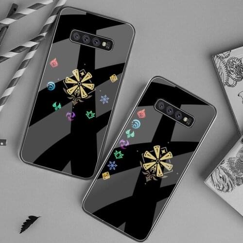 Genshin impact Phone Case Tempered Glass For Samsung S20 Plus S7 S8 S9 S10 Plus Note 8 9 10 Plus