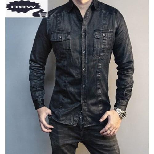 Spring 2021 Vintage Washed Casual Safari Style Single Breasted Long Sleeve Shirt Brand Business Tops Blouse Men S-2XL