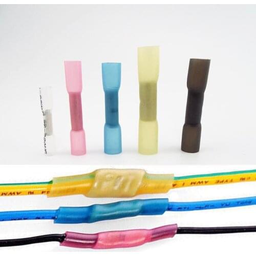 Waterproof Heat Shrink Insulated Terminals Seal Butt Electrical Wire Crimp PE Connector 12-10 14-12 16-14 22-18 26-22 AWG