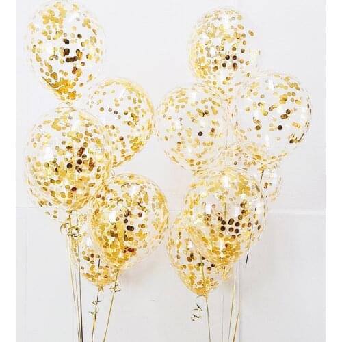 12inch Gold Confetti Birthday Balloon DIY Helium Latex Balloon Air Wedding Party Birthday Party Decor Kids Baby Shower Globo