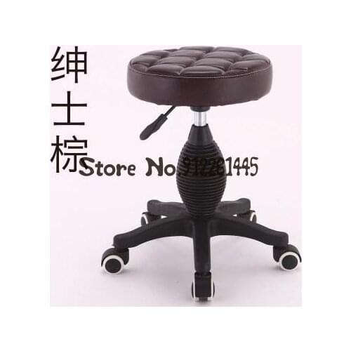 High-end Beauty Stool Rotating Lifting Big Work Stool Round Stool Barber Shop Hairdressing Chair Pulley Manicure Stool