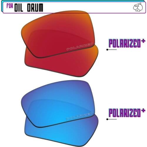 EZReplace Polarized Replacement Lenses for - Oakley Oil Drum Sunglasses - BlueP Plus-RedP Plus