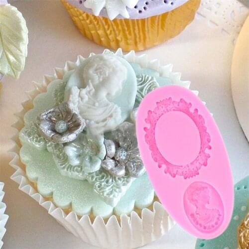 Mirror Fondant Cake Decorating Tools Frame Cupcake Wedding Decoration Silicon Mold Baking Tools For Cakes Kitchen Accessories