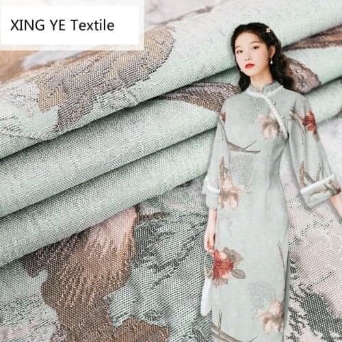 Jacquard Woven Fabric Three-dimensional Embossed Yarn-dyed Spring Autumn Dress Cheongsam Tutu Skirt Light Luxury Cloth by Meter