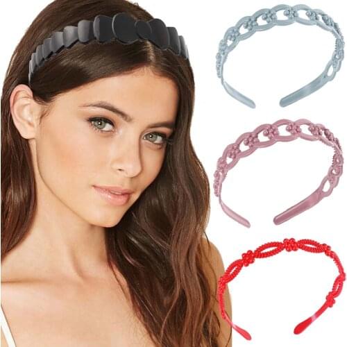 Haimeikang Solid Color Bezel Hair Hoop Hair Bands For Women Cross Elastic Wash Face Headband Fashion Non-Slip Hair Accessories