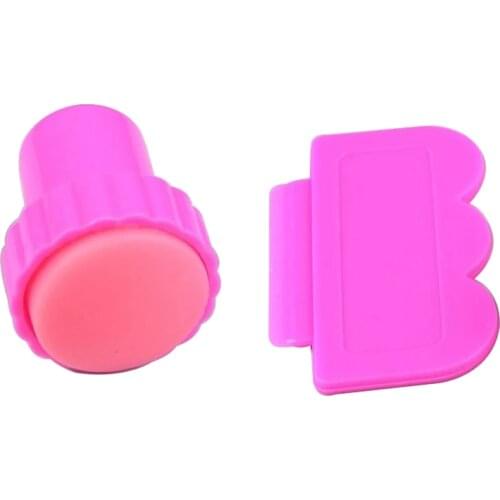 1SET 2 in 1 Plastic Nail Art Polish Stamper Image Paint Stamp Scraper Stamping Tool DIY Nail Art Tool