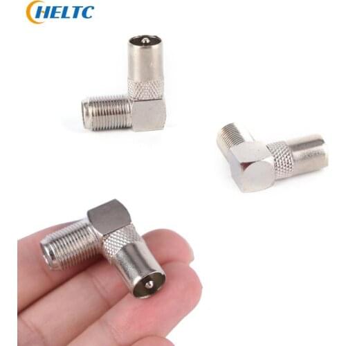 2/1PCS Aluminium Alloy Right Angle TV Aerial Antenna Plug Connector Adapter Plug To Socket Coax Cable