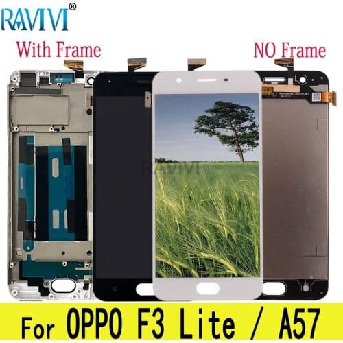 5.2" A57 LCD For OPPO F3 Lite LCD Display Touch Screen Digitizer Assembly Replacement with Frame For OPPO A57