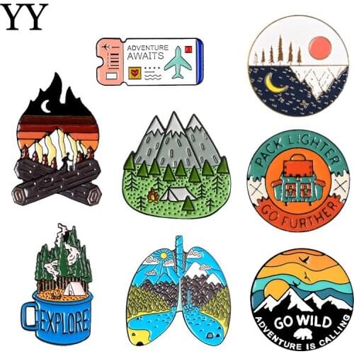 16Styles Cartoon Brooch Pin Cute Geometry Retro Painting Brooches Goth Jewelry Corsage Shirt Bag Cap Lapel Pin Badge Gift