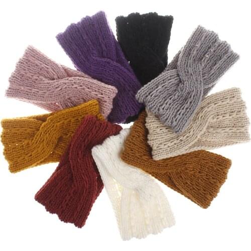 CN Autumn Winter Wool Knit Headband Fashion Elastic Wool Knitted Headband Head Wrap Hairband Girls Elegant Hair Band Accessories