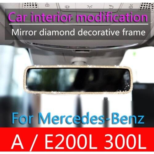 For Mercedes-Benz A E200L E300L Refit Car Interior Modification Rearview Mirror Decoration Diamond Decoration LOGO High-Grade