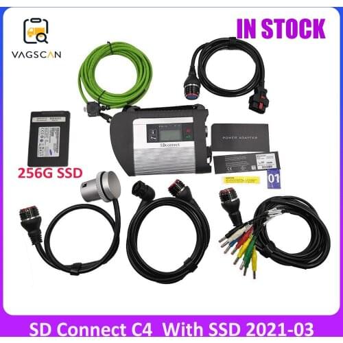 For SD Connect Compact 4 MB Star C4 Diagnostic Tool V2021.06 With Vediamo And DTS For Cars And Trucks