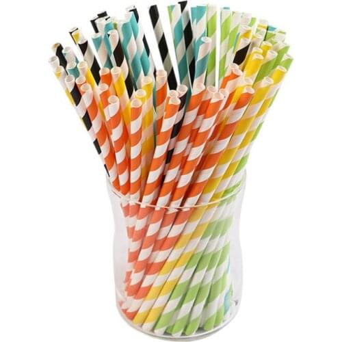 Eco-friendly colorful paper straw kitchen bar drinking straw wedding birthday party decoration supplies LX9146