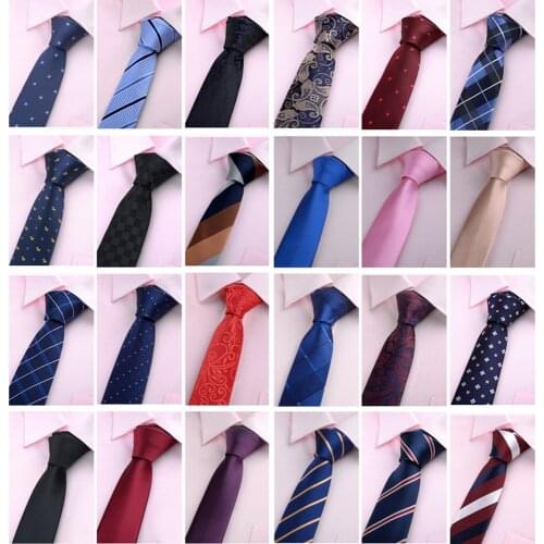 Gravatas para homens slim neckties for men tie 6cm gifts jacquard Striped neck tie wedding Business Skinny cravate homme