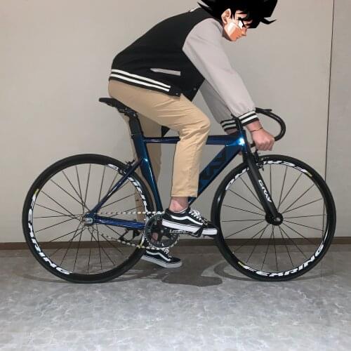 F15 Track Bicycle Light Weight Low Wind Eesistance Streamlined Aluminum Alloy Frame Flat Spoke 700C Wheels Hollow Crankset Bike