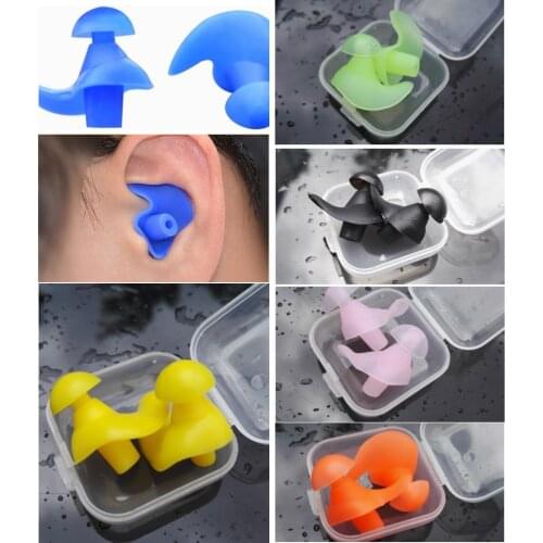 1 Pair Soft Ear Plugs Swimming Silicone Waterproof Dust-Proof Earplugs Diving Water Sports Swim Swimming Anti-noise Accessories