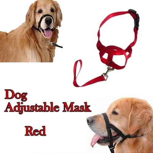 New Red Pet Adjustable Dog Mouth Muzzle Anti Eating Fabric Nylon No Bark Bitting Chew Quick Installation & Release Free shipping