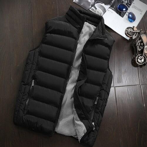 New Brand Mens Jacket Sleeveless Vest Winter Fashion Casual Coats Male Cotton-Padded Mens Vest Men Thicken Waistcoat 5XL