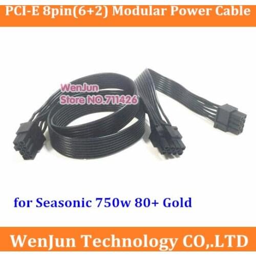 New high quality PCIe PCI-E Dual 8pin(6+2) Modular Power Supply Cable for Seasonic 750w 80+ Gold