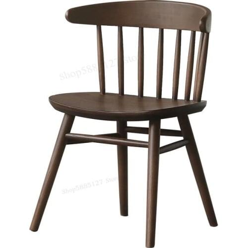 Solid Wood Dining Chair Nordic Minimalist Retro Dining Table And Chair Fashion Windsor Chair Leisure Back Chair Bar Coffee Chair