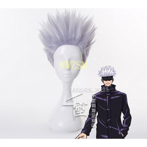 Anime Jujutsu Kaisen Gojo Satoru Wig Cosplay Costume Heat Resistant Synthetic Hair Men Women Wigs