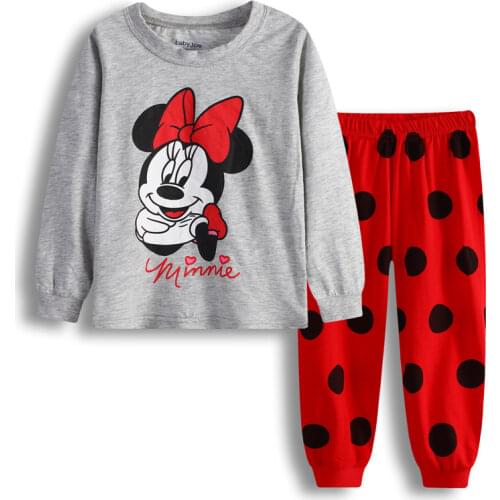 New Autumn Childrens Clothing Sets Sleepwear Clothes Kids Mickey Collection Pajamas Set Baby Girls Pijamas Minnie Pyjamas