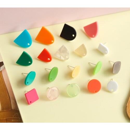 Colorful color matching earrings collection 925 silver needle hypoallergenic DIY hand-made jewelry accessories earring materials