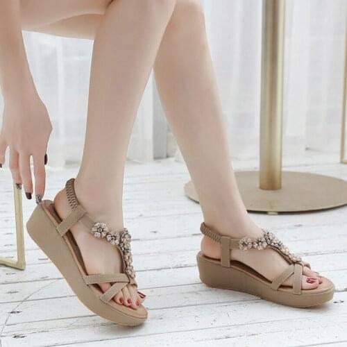 Ladies Sandals Wedges For Women Shoes Summer Heels Sandals Shoes Flip Flop Female Platform Sandals Outdoor Beach Shoes