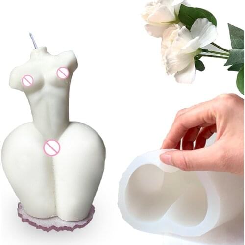 3D Plump Women Candle Silicone Mould for Diy Handmade Big Butt Women Body Shape Soap Mold Making Aromatherapy Wax Home Decor