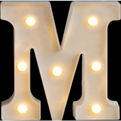 Luminous LED Letter Night Light Creative 26 English Alphabet Battery Lamp Romantic Wedding Party Decoration Christmas Gift 16cm