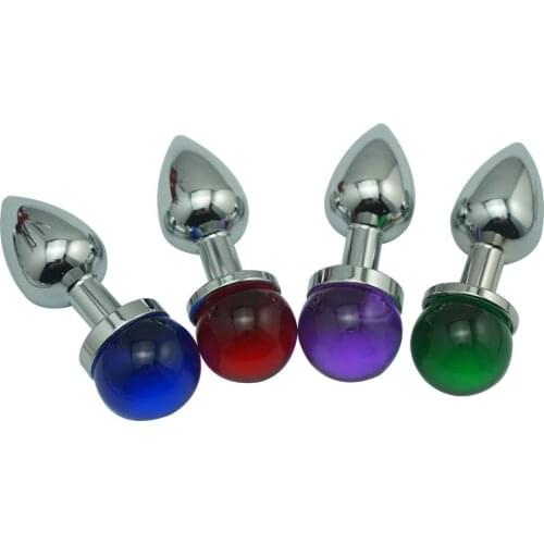 Couple Flirting Products Round Shape Metal Stainless Steel Crystal Jewelry Anal Beads Plug Insert Anal Sex Toys