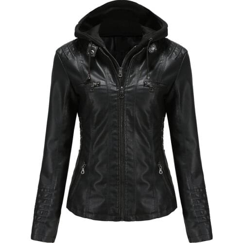 Y2k top Goth Black moto jacket women red faux leather jackets women coats biker j woman fall jacket for women jacket Autumn 2021