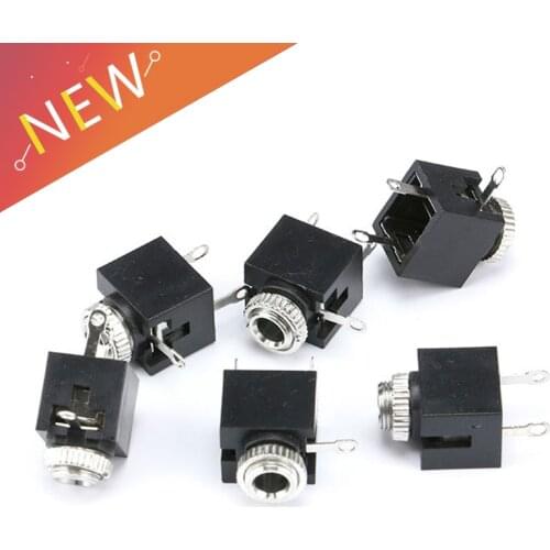 10Pcs 3.5mm Stereo Jack Socket Audio Jack Connector PCB with nut / 301M stereo