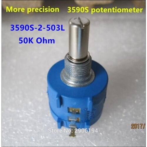 10pc 3590S-2-503L 3590s 50K ohm potentiometer switch 10 ring precision adjustable resistor multi turn potentiometer 3590s-2-503l