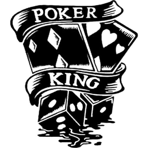 14.6*16.9CM Interesting Casino Poker King Car Sticker Graphic Vinyl Bicycle Decorative C12-0051