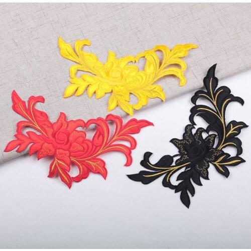 2Pcs Embroidery Patches Flower Iron On Sticker for Clothes Appliques For Clothing Sewing Accessories Crafts